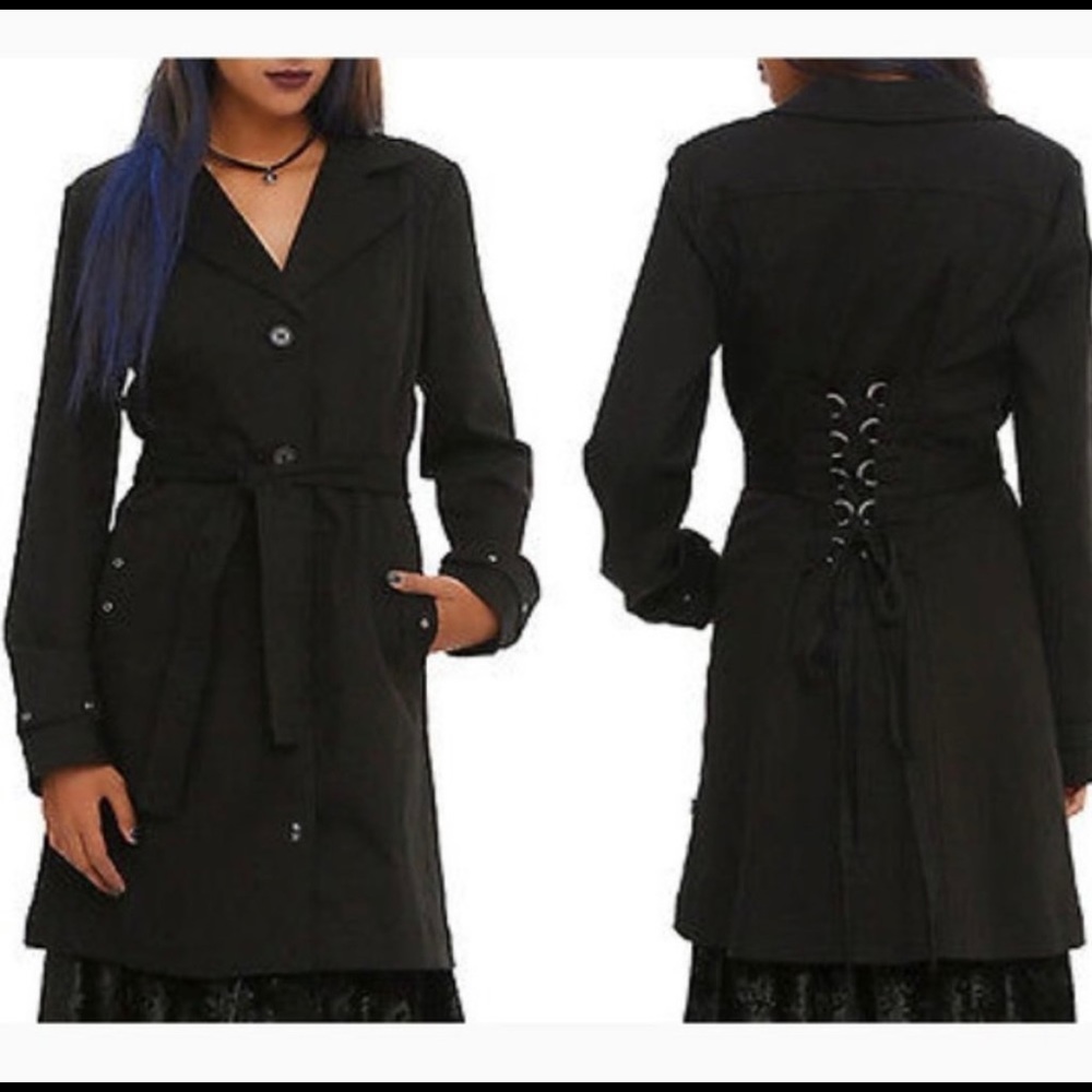 Hot Topic Royal Bones corset trench coat